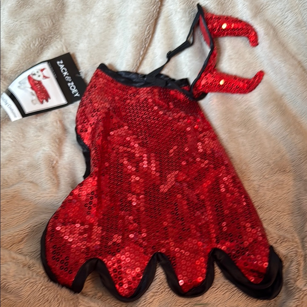 Zack & Zoey Red Sequin Devil Costume for Dogs